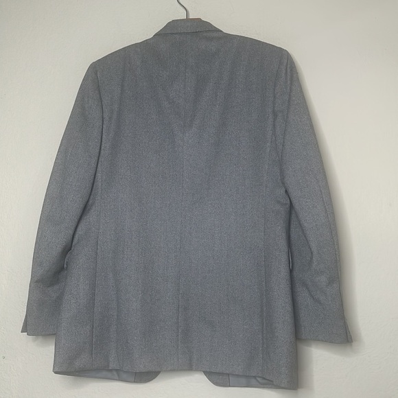 VTG Australia 100% Wool Eagles Clothes Two Button Blazer Chevron Gray Large - Picture 8 of 13